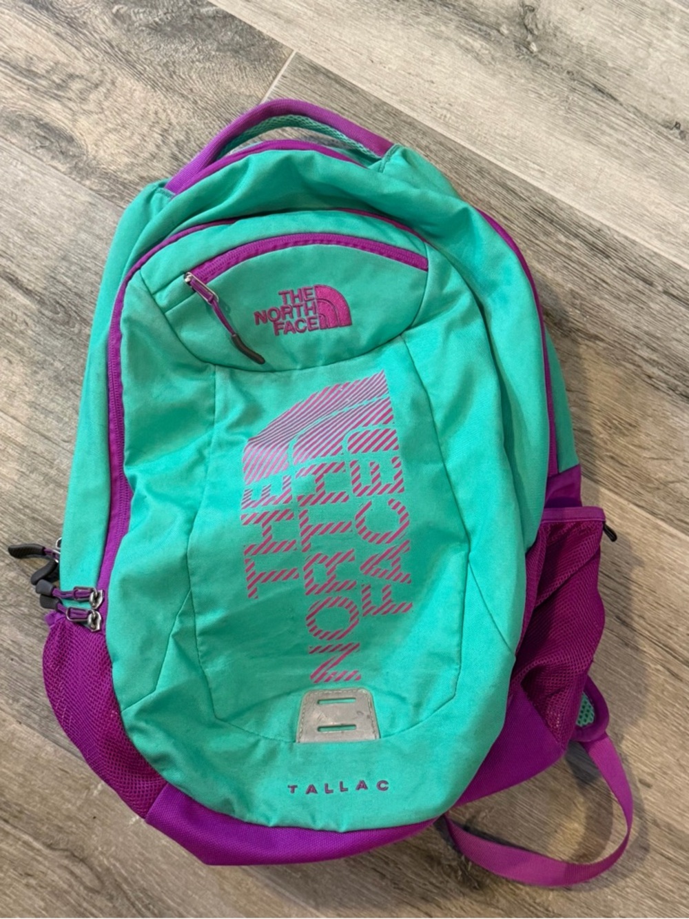 The North Face Tallac Backpack Teal And Purple Camping Hiking
School